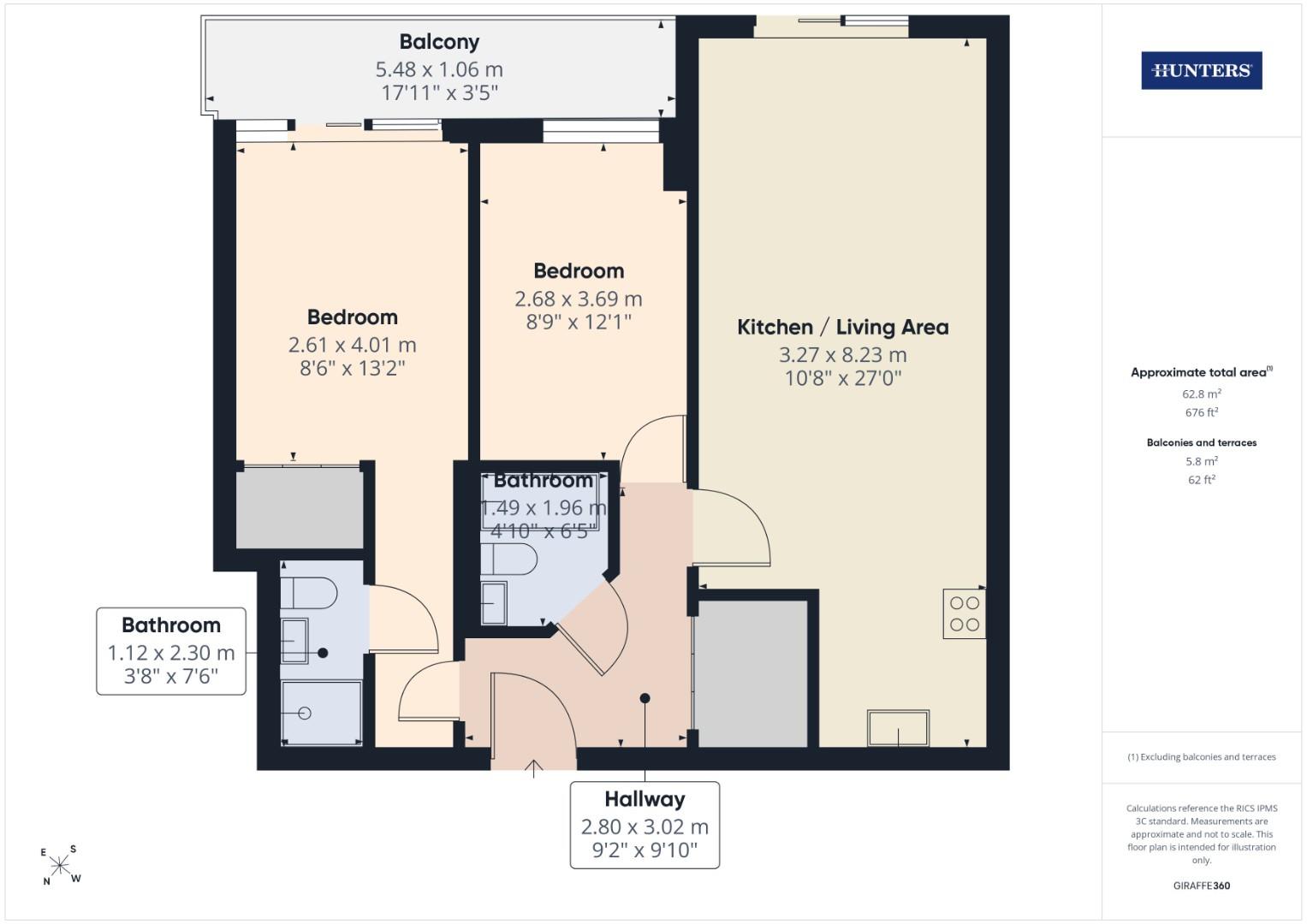 The Blake Building, Ocean Village, Southampton floorplan